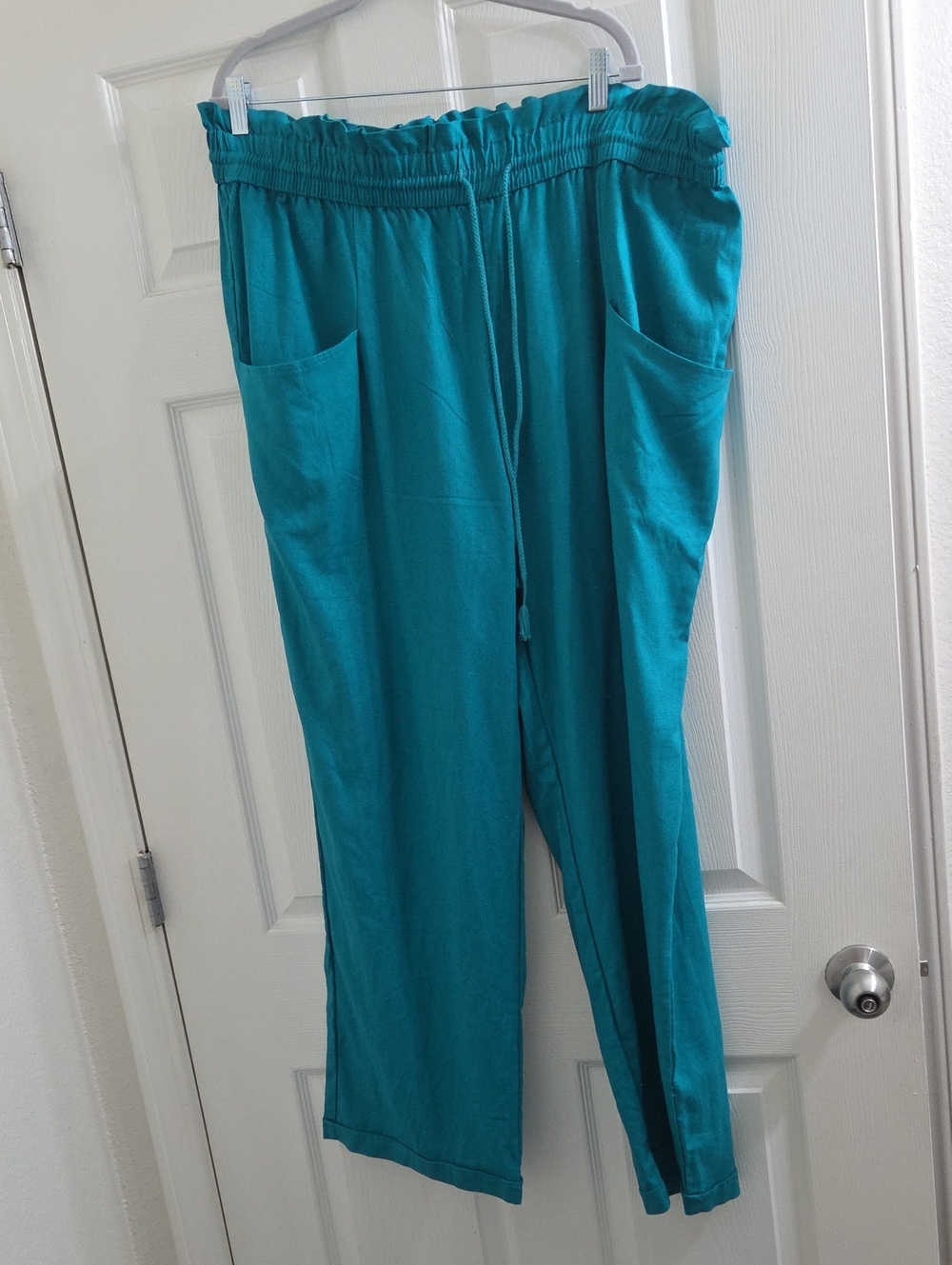 Ashley Stewart Teal Straight Leg Pull-On Pants